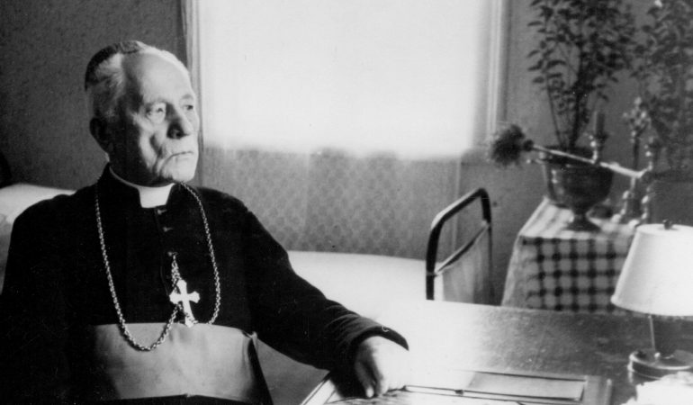 Archbishop Teofilius Matulionis is pictured in a 1957 photo. Archbishop Matulionis, who was murdered in 1962 with a lethal injection after 16 years in prisons and labor camps, was to become the first Catholic martyr from the country's communist era to be declared blessed June 25 in Vilnius. (CNS photo/courtesy Diocese Kaisiadorys) See LITHUANIA- MATULIONIS-BEATIFY June 9, 2017.