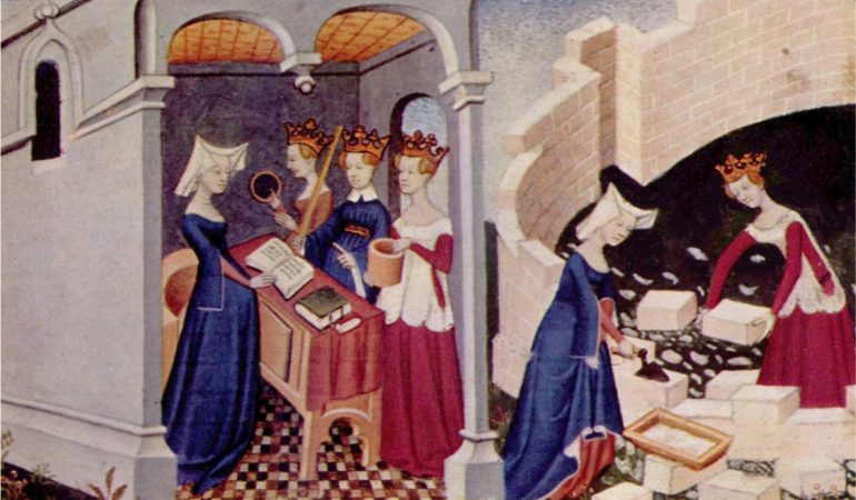 Fragmentas iš Christine de Pizan paveikslo „Moterų miestas“ / Wikimedia.org iliustracija